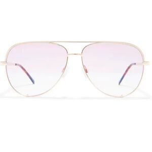NWT QUAY 56mm High Key Shift Aviato Glasses In Gold/ Pink